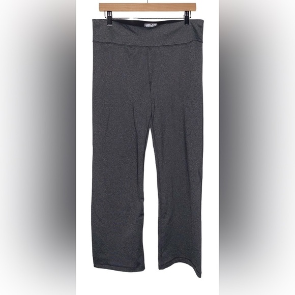 Kirkland Signature Wide Flare Leg Short Court Legging Women L Athleisure Pull On - Picture 1 of 8